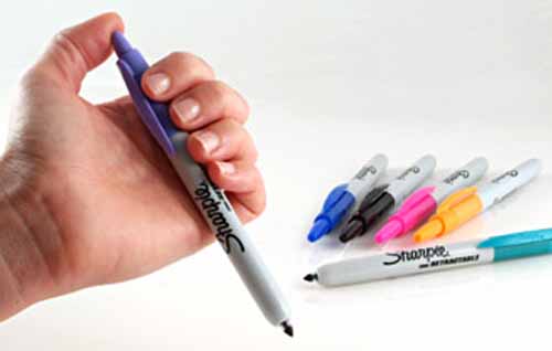 Retractable original SHARPIES-clicks like a pen, writes like a Sharpie,  $1.65 each.