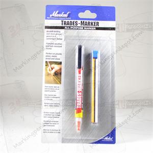 Markal retractable china marker leaves a waterproof, removable mark on all surfaces. Retractactable for full use of lead